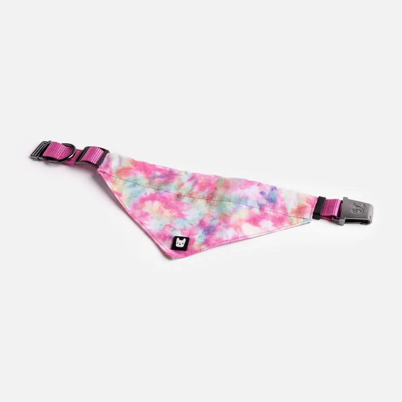 Poplin Dog Bandana Collar - Pink Tie Dye - Image 3