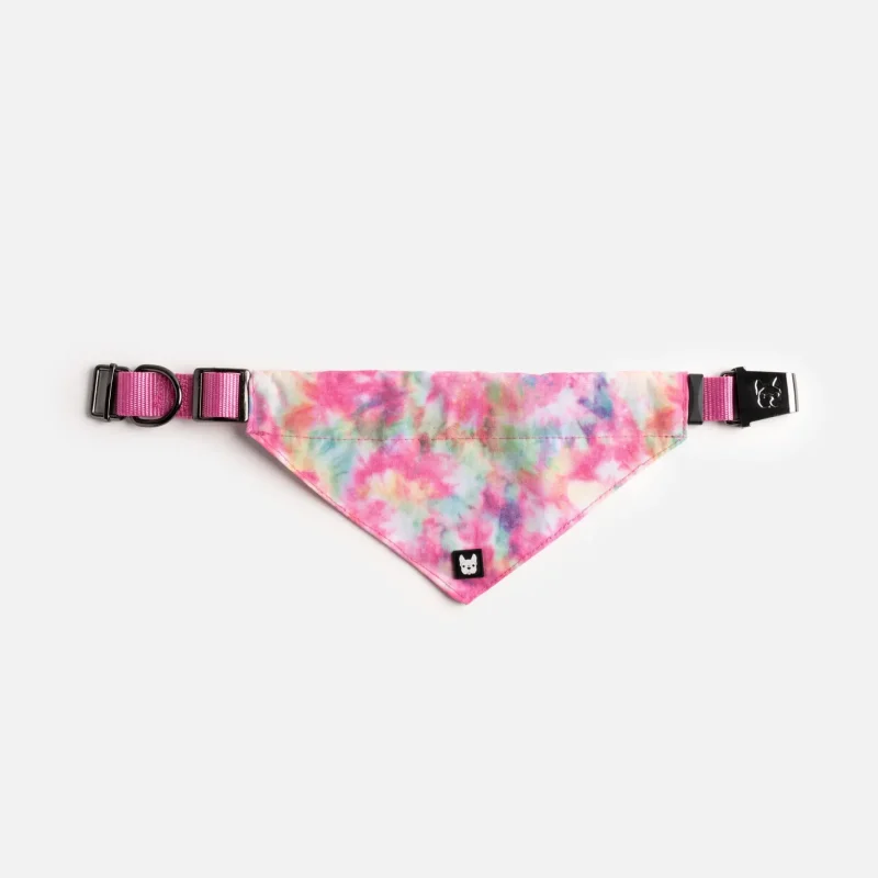 Poplin Dog Bandana Collar - Pink Tie Dye - Image 4